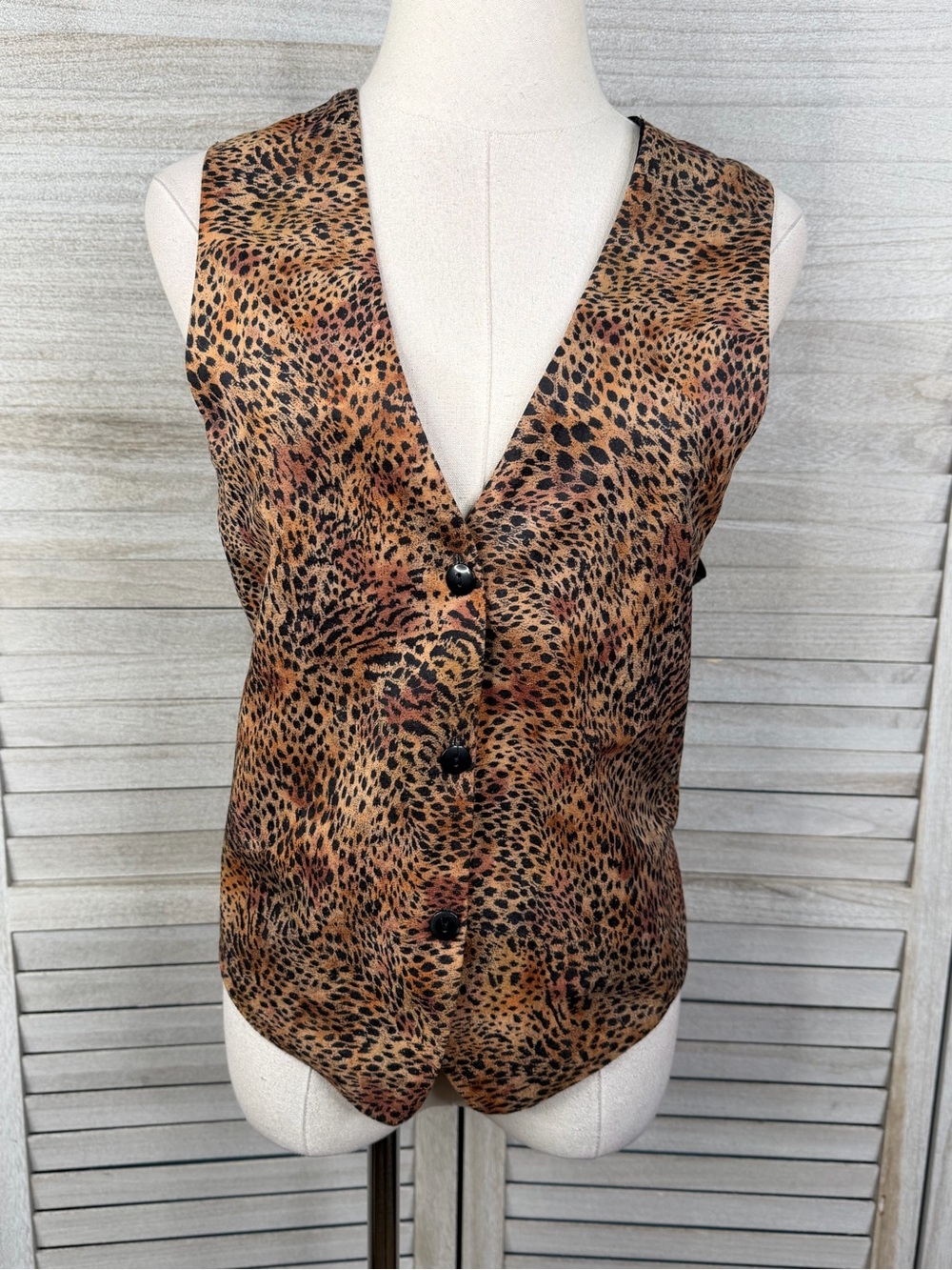 Women's Vintage 80's-90's Cheetah Print Vest-OSFA